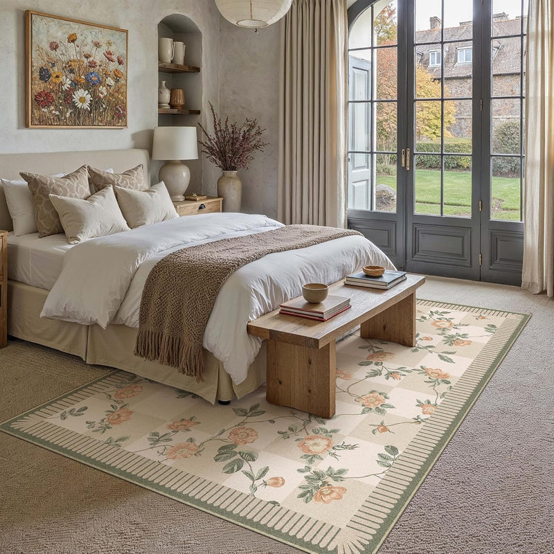 Washable Rug for Living Room Non Slip
