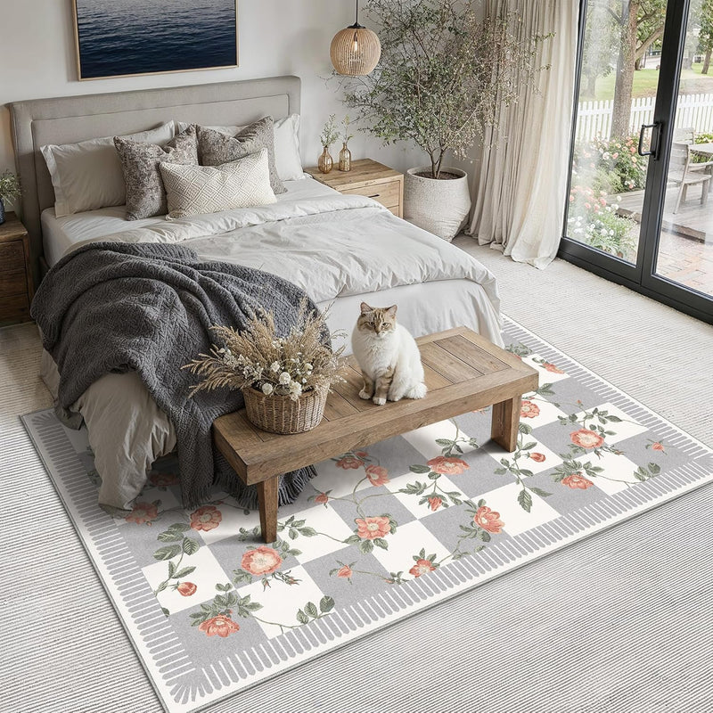 Washable Rug for Living Room Non Slip