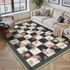 Rugs Living Room Floral Washable Non
