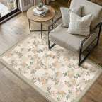 Rugs Living Room Floral Washable Non
