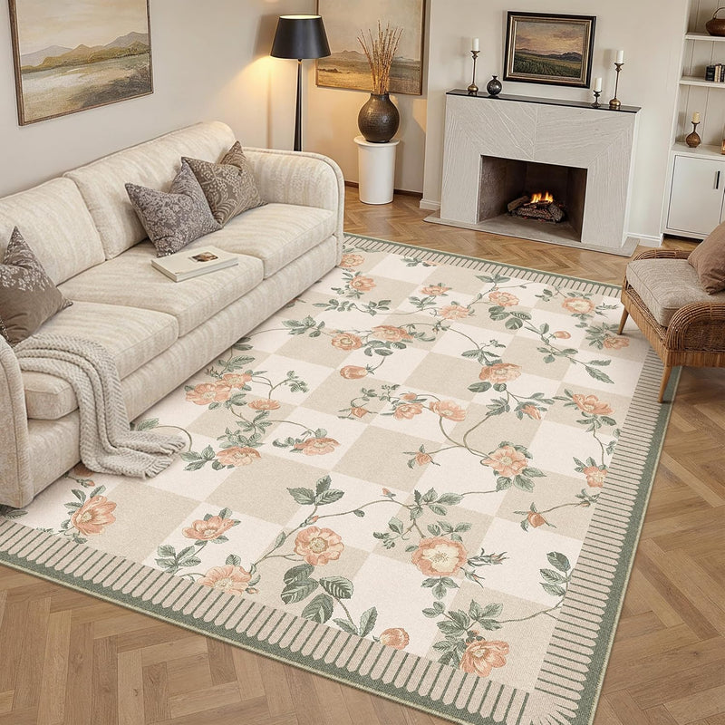 Washable Rug for Living Room Non Slip