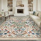 Rugs Living Room Floral Washable Non