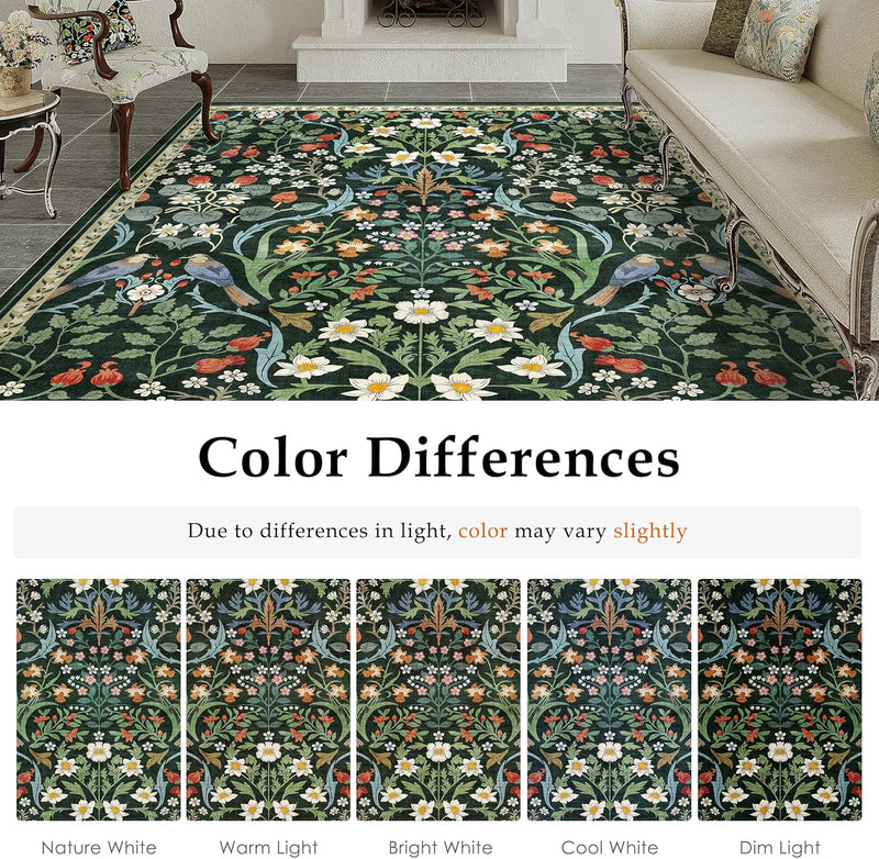 Washable Rug for Living Room Non Slip