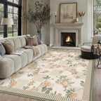 Rugs Living Room Floral Washable Non