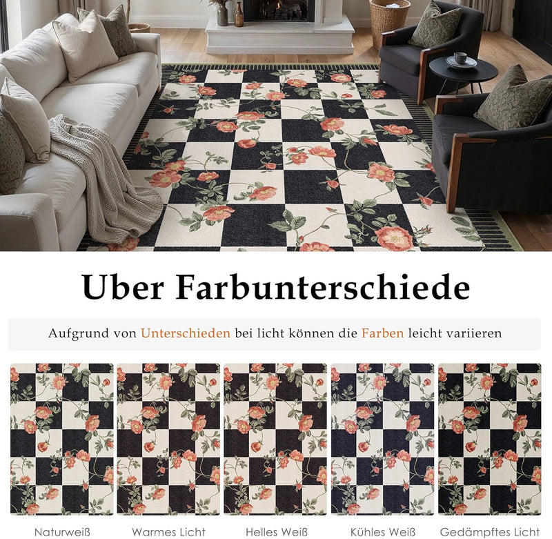 Washable Rug for Living Room Non Slip