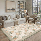 Rugs Living Room Floral Washable Non