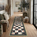 Rugs Living Room Floral Washable Non