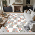Checkered Flower | Grey&white