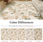 Rugs Living Room Floral Washable Non