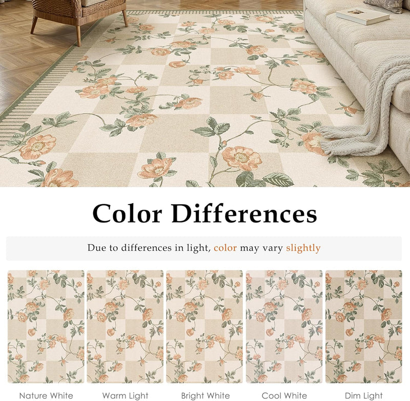 Washable Rug for Living Room Non Slip