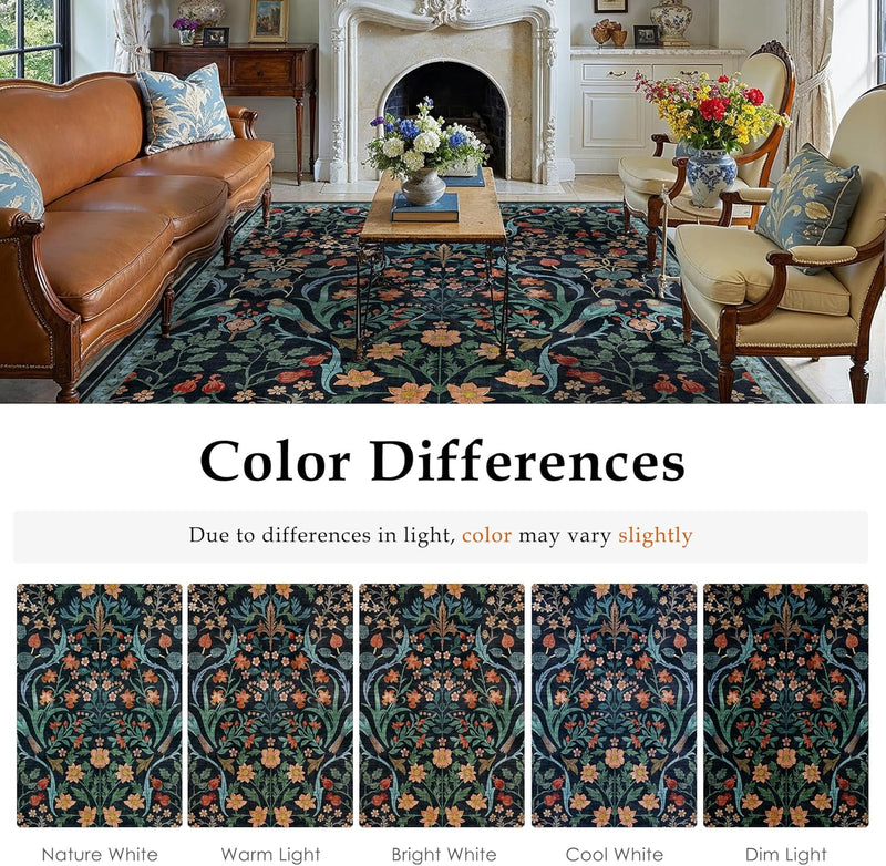 Washable Rug for Living Room Non Slip