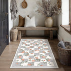 Rugs Living Room Floral Washable Non