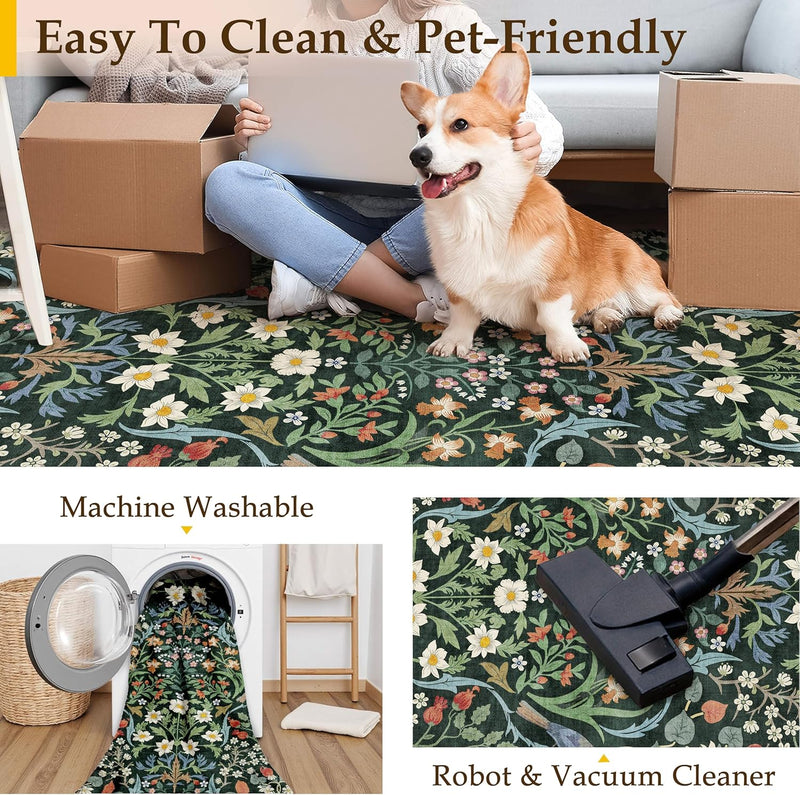 Washable Rug for Living Room Non Slip