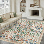 Rugs Living Room Floral Washable Non