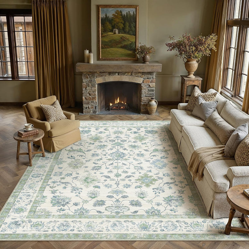 Rugs Living Room Flower Large Area Rug