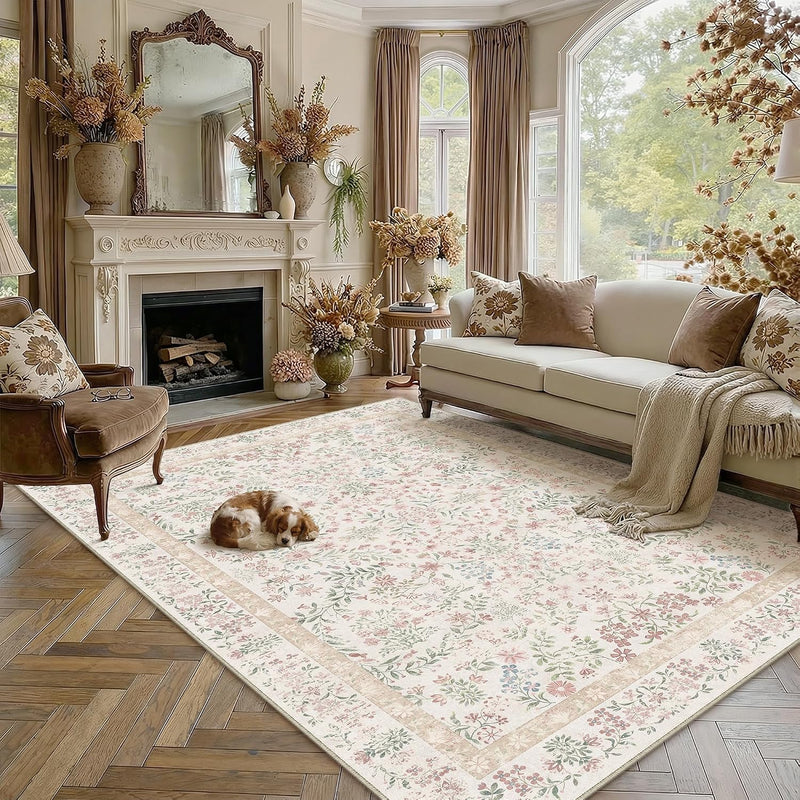 Rugs Living Room Flower Large Area Rug