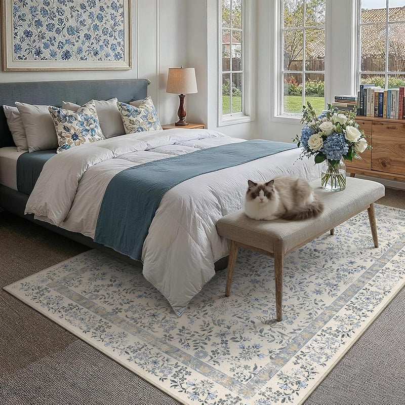 Rugs Living Room Flower Large Area Rug