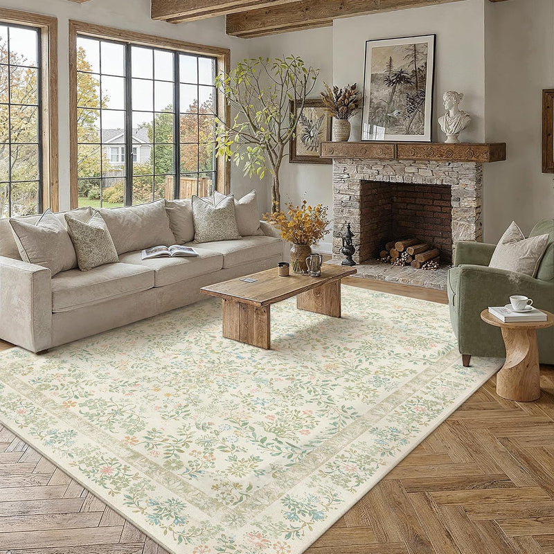 Rugs Living Room Flower Large Area Rug