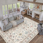 Rugs Living Room Flower Large Area Rug