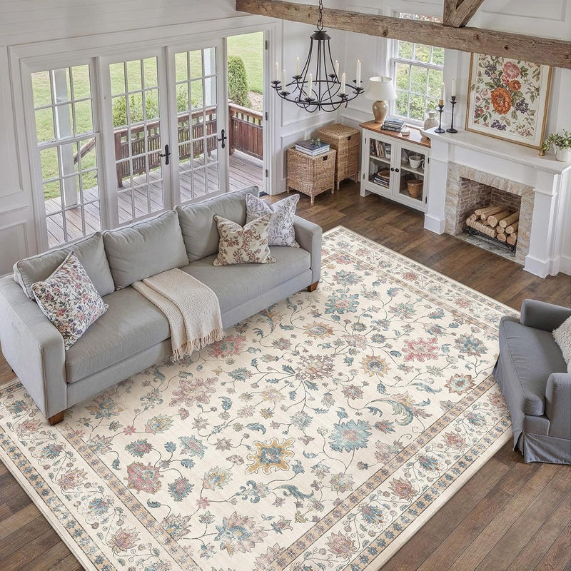 Rugs Living Room Flower Large Area Rug