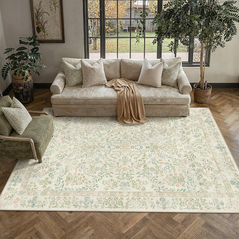 Rugs Living Room Flower Large Area Rug