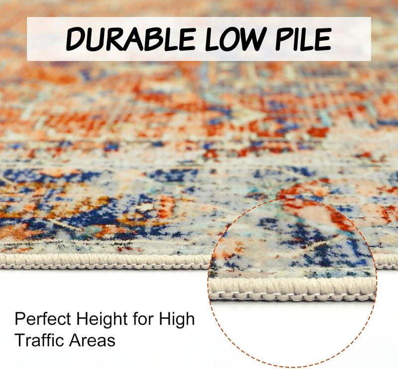 Vintage Rug160x230CM Washable Rugs Living Room Non Slip