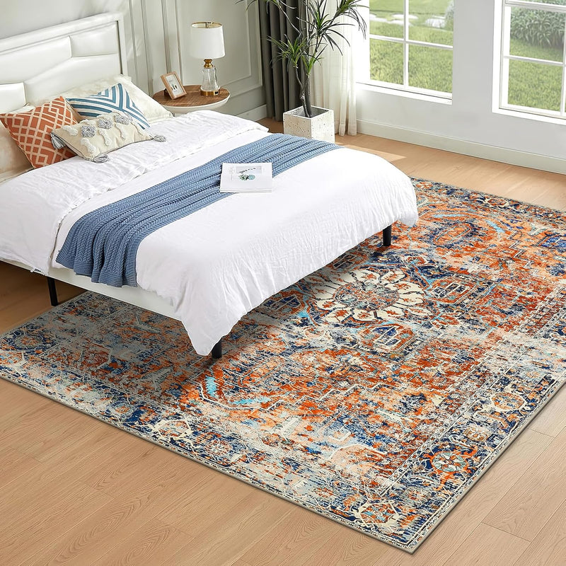 Vintage Rug160x230CM Washable Rugs Living Room Non Slip
