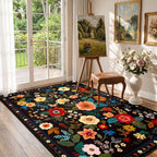 Rugs Living Room Machine Washable Floral Rug