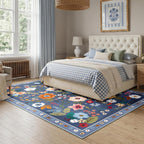 Rugs Living Room Machine Washable Floral Rug
