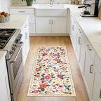 Rugs Living Room Machine Washable Floral Rug
