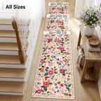 Rugs Living Room Machine Washable Floral Rug