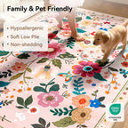Rugs Living Room Machine Washable Floral Rug