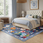 Rugs Living Room Machine Washable Floral Rug