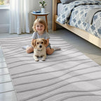 Rugs Living Room Soft Plush Wave Pattern