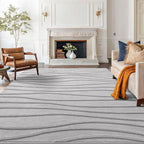 Rugs Living Room Soft Plush Wave Pattern