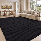Rugs Living Room Soft Plush Wave Pattern