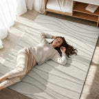 Rugs Living Room Soft Plush Wave Pattern