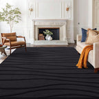 Rugs Living Room Soft Plush Wave Pattern