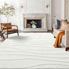 Rugs Living Room Soft Plush Wave Pattern