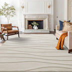 Rugs Living Room Soft Plush Wave Pattern