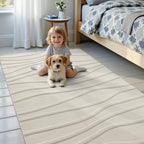Rugs Living Room Soft Plush Wave Pattern
