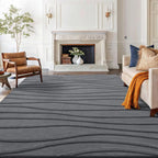 Rugs Living Room Soft Plush Wave Pattern