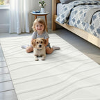 Rugs Living Room Soft Plush Wave Pattern