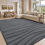 Rugs Living Room Soft Plush Wave Pattern