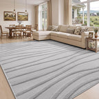 Rugs Living Room Soft Plush Wave Pattern