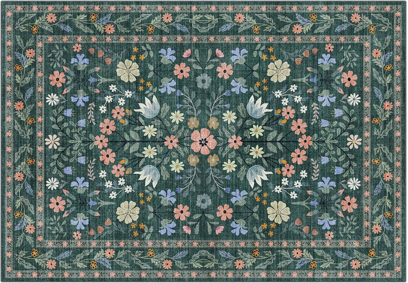 Rugs Living Room Vintage Floral Rug Washable