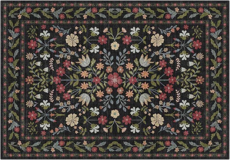 Rugs Living Room Vintage Floral Rug Washable