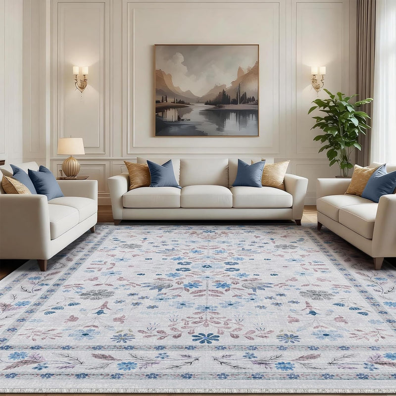 Rugs Living Room Vintage Floral Rug Washable