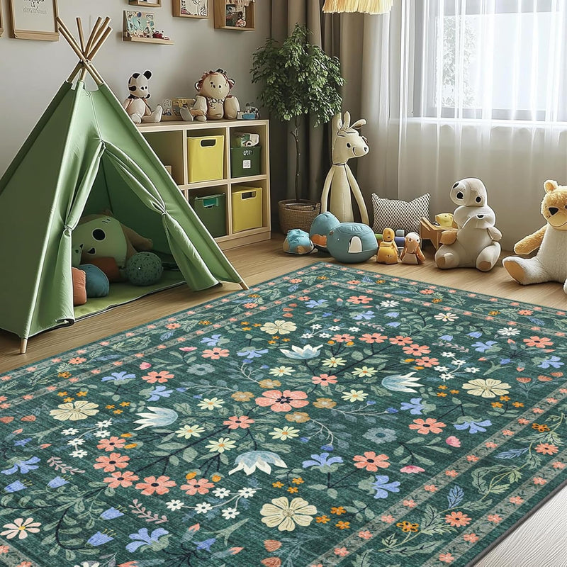 Rugs Living Room Vintage Floral Rug Washable