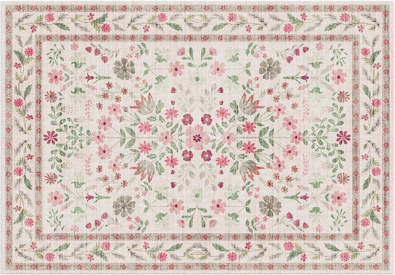 Rugs Living Room Vintage Floral Rug Washable